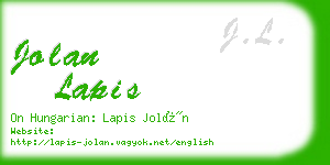 jolan lapis business card